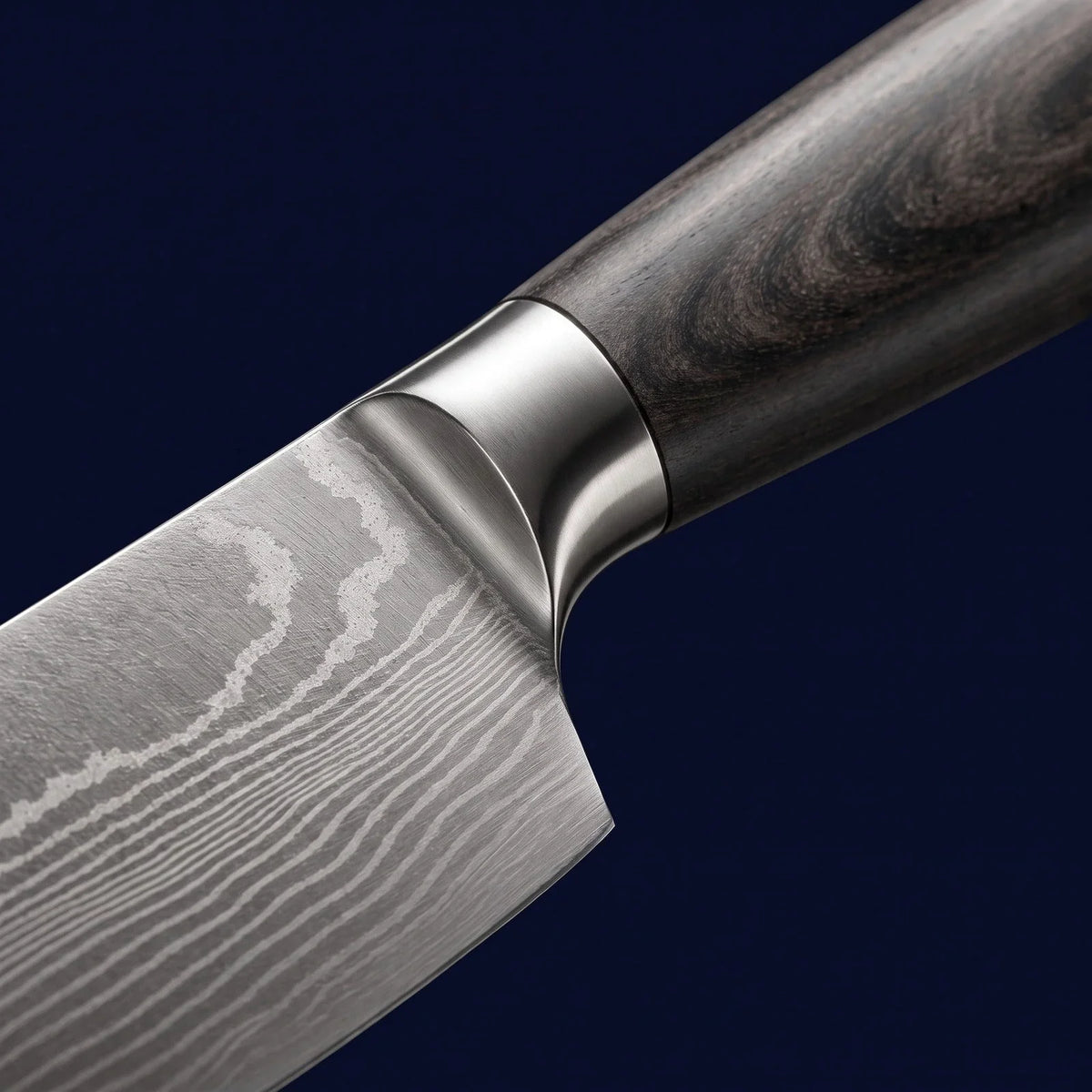 Chef's Knife 20 cm - 67-Layer Damascus Steel Blade with Ergonomic Dark Resin-Wood Handle - Best Kitchen Knife for Precision Cutting