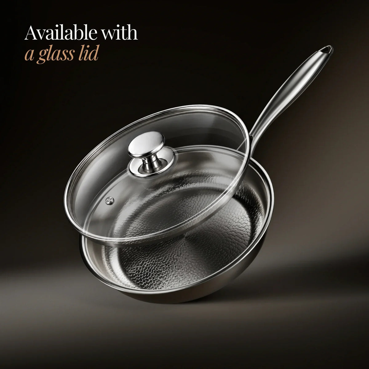 Hammered Titanium Non-Stick Frying Pan – Lightweight, Induction Compatible, Scratch Resistant, Chemical-Free Surface